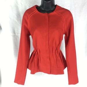 Esley long sleeve red peplum style jacket, size s
